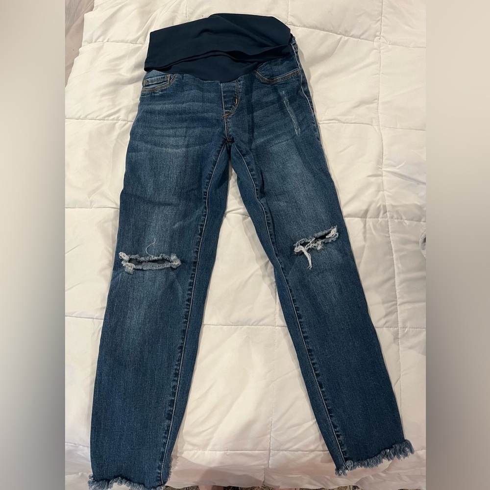 SONG frayed maternity jeans size s